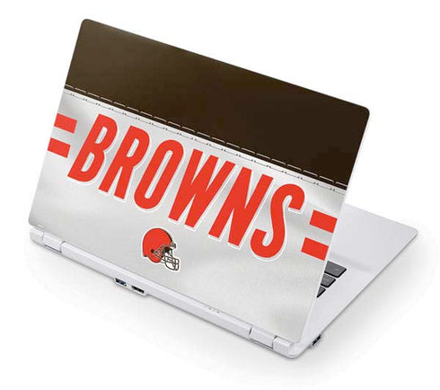 NFL Cleveland Browns White Striped Acer Chromebook Skin