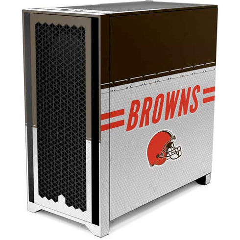 NFL Cleveland Browns White Striped Corsair 4000D Tempered Glass Mid-Tower ATX Case Skin