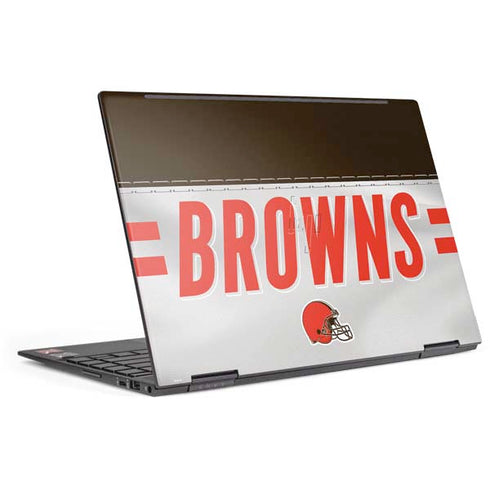 NFL Cleveland Browns White Striped HP Envy Skin