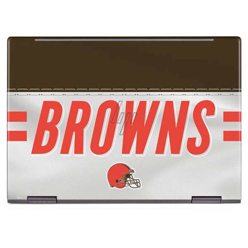 NFL Cleveland Browns White Striped HP Envy Skin