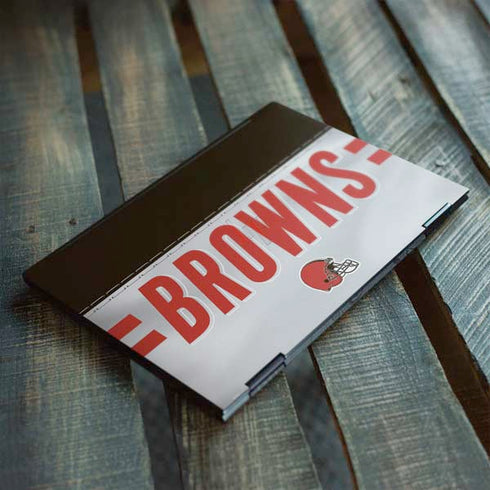 NFL Cleveland Browns White Striped HP Envy Skin