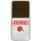 NFL Cleveland Browns White Striped Galaxy A10e Clear Case