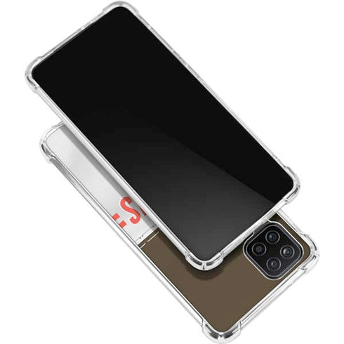 NFL Cleveland Browns White Striped Galaxy A12 Clear Case