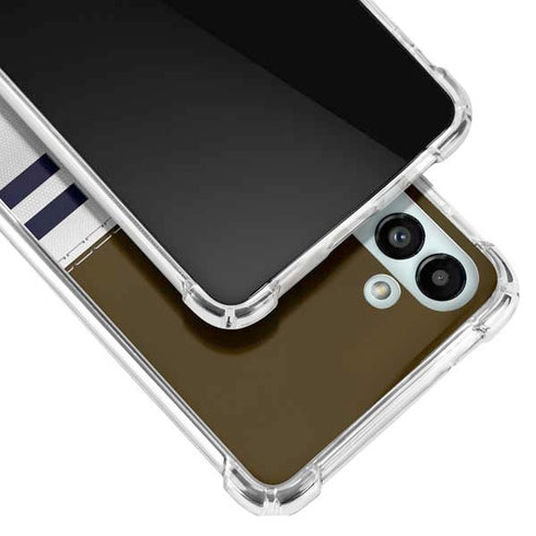 NFL Cleveland Browns White Striped Galaxy A13 5G Clear Case