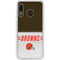 NFL Cleveland Browns White Striped Galaxy A20 Clear Case