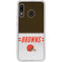 NFL Cleveland Browns White Striped Galaxy A20 Clear Case
