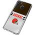 NFL Cleveland Browns White Striped Galaxy A21 Clear Case