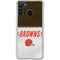 NFL Cleveland Browns White Striped Galaxy A21 Clear Case