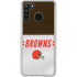 NFL Cleveland Browns White Striped Galaxy A21 Clear Case