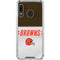 NFL Cleveland Browns White Striped Galaxy A30 Clear Case