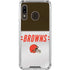 NFL Cleveland Browns White Striped Galaxy A30 Clear Case