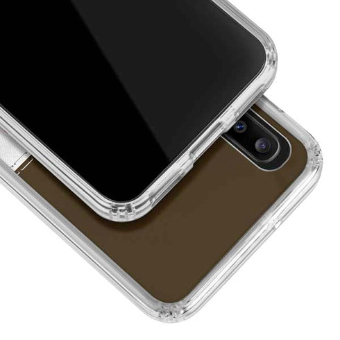 NFL Cleveland Browns White Striped Galaxy A30 Clear Case