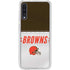 NFL Cleveland Browns White Striped Galaxy A50 Clear Case