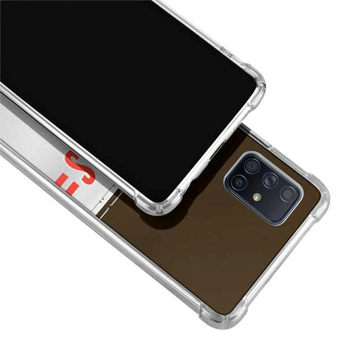 NFL Cleveland Browns White Striped Galaxy A51 5G Clear Case