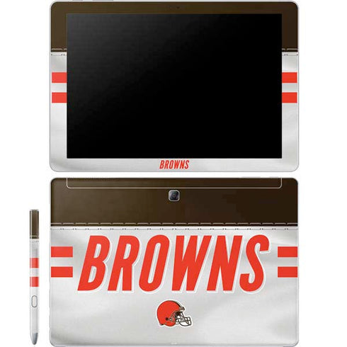 NFL Cleveland Browns White Striped Galaxy Book 12in Skin