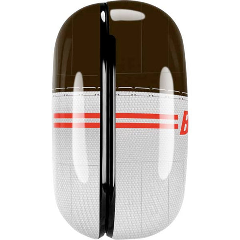 NFL Cleveland Browns White Striped Galaxy Buds Pro Skin