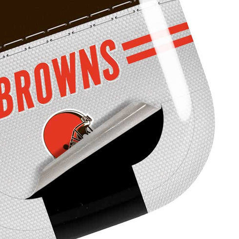 NFL Cleveland Browns White Striped Galaxy Buds Pro Skin