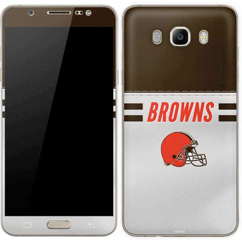 NFL Cleveland Browns White Striped Galaxy J7 Skin