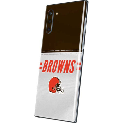 NFL Cleveland Browns White Striped Galaxy Note 10 Skin