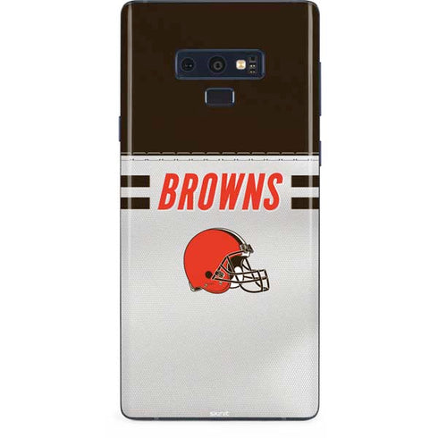 NFL Cleveland Browns White Striped Galaxy Note 9 Skin
