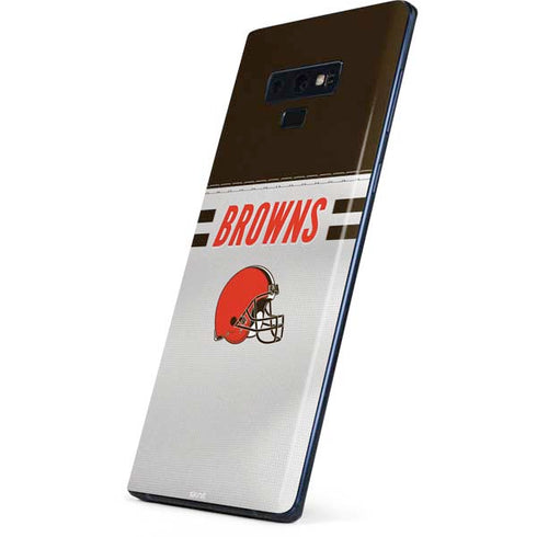 NFL Cleveland Browns White Striped Galaxy Note 9 Skin