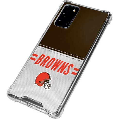 NFL Cleveland Browns White Striped Galaxy Note20 5G Clear Case