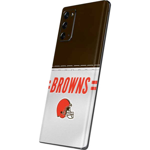 NFL Cleveland Browns White Striped Galaxy Note20 5G Skin