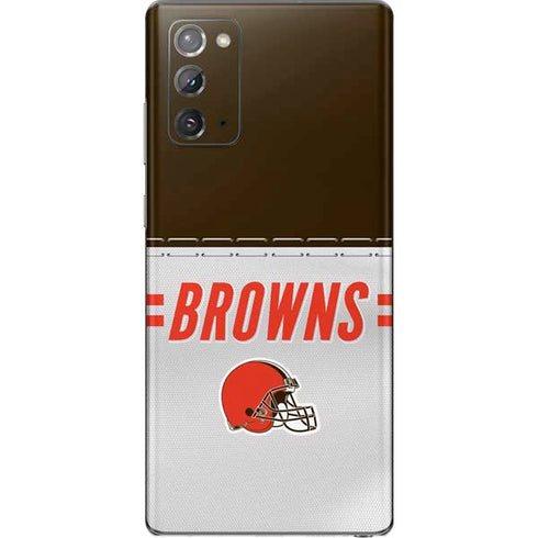 NFL Cleveland Browns White Striped Galaxy Note20 5G Skin