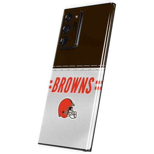 NFL Cleveland Browns White Striped Galaxy Note20 Ultra 5G Skin