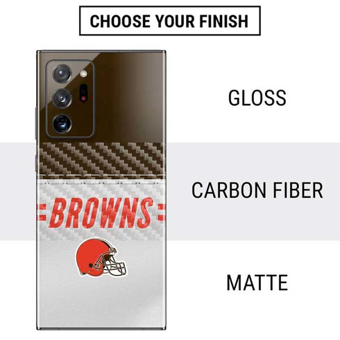 NFL Cleveland Browns White Striped Galaxy Note20 Ultra 5G Skin