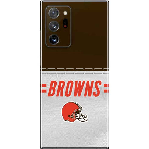 NFL Cleveland Browns White Striped Galaxy Note20 Ultra 5G Skin