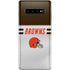 NFL Cleveland Browns White Striped Galaxy S10 Plus Skin