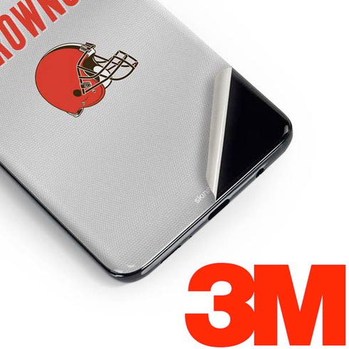 NFL Cleveland Browns White Striped Galaxy S10 Plus Skin