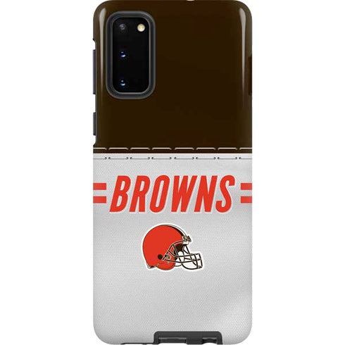 NFL Cleveland Browns White Striped Galaxy S20 Pro Case