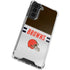 NFL Cleveland Browns White Striped Galaxy S21 FE Clear Case