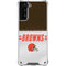 NFL Cleveland Browns White Striped Galaxy S21 Plus 5G Clear Case