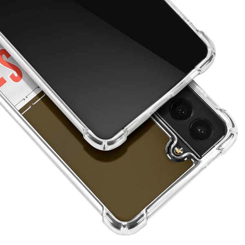 NFL Cleveland Browns White Striped Galaxy S21 Plus 5G Clear Case