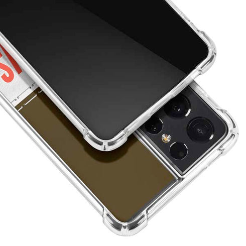 NFL Cleveland Browns White Striped Galaxy S21 Ultra 5G Clear Case