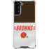 NFL Cleveland Browns White Striped Galaxy S22 Plus Clear Case