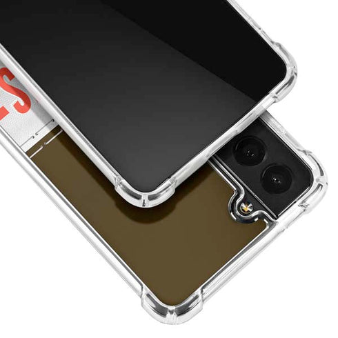 NFL Cleveland Browns White Striped Galaxy S22 Plus Clear Case