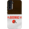 NFL Cleveland Browns White Striped Galaxy S22 Plus Pro Case