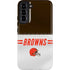 NFL Cleveland Browns White Striped Galaxy S22 Plus Pro Case