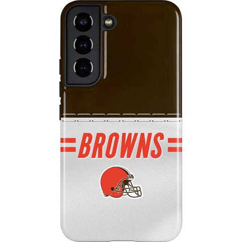 NFL Cleveland Browns White Striped Galaxy S22 Pro Case