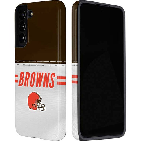 NFL Cleveland Browns White Striped Galaxy S22 Pro Case