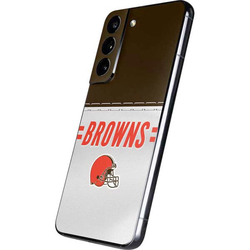 NFL Cleveland Browns White Striped Galaxy S22 Skin