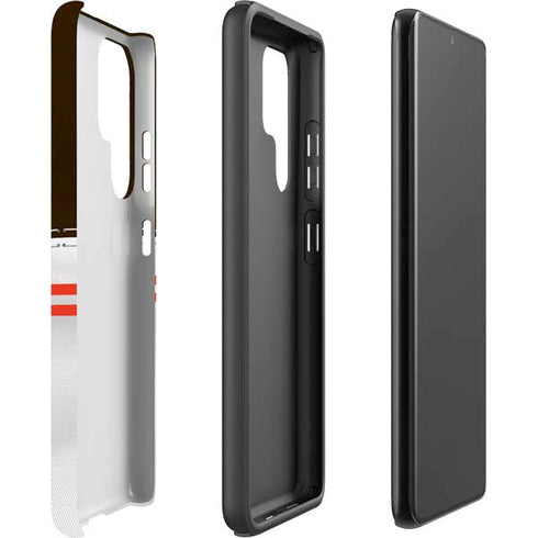 NFL Cleveland Browns White Striped Galaxy S22 Ultra Pro Case