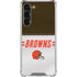 NFL Cleveland Browns White Striped Galaxy S23 Plus Clear Case