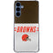 NFL Cleveland Browns White Striped Galaxy S24 Clear Case