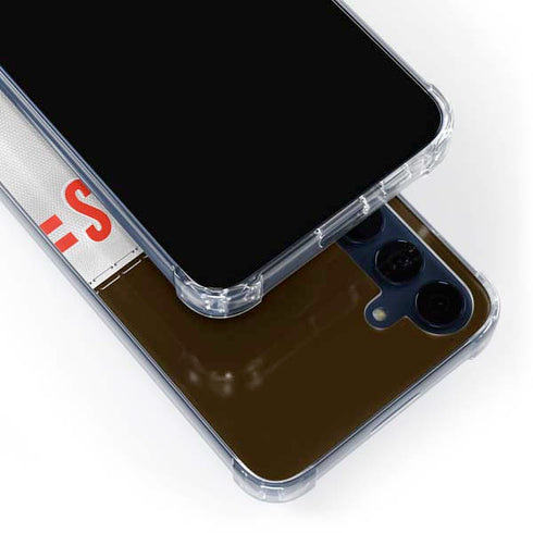 NFL Cleveland Browns White Striped Galaxy S24 Clear Case