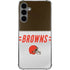 NFL Cleveland Browns White Striped Galaxy S24 Plus Clear Case